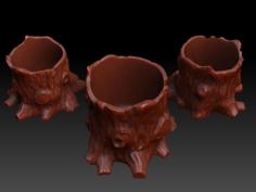 Stump Of An Old Tree. Plant Pot 3D Printer Model