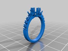 Multi Stone Ring 3D Printer Model