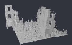 Houses Destroyed, Ruins 3D Printer Model