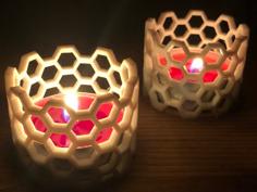 Tealight Candle Holder Hexagon Stackable 3D Printer Model