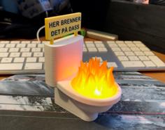 Flaming Toilet 3D Printer Model