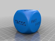 Food Decision Dice 3D Printer Model