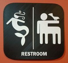 Mermaid Centaur Restroom Sign 3D Printer Model