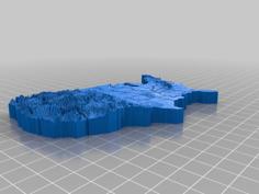 United States Height Map Puzzle 3D Printer Model