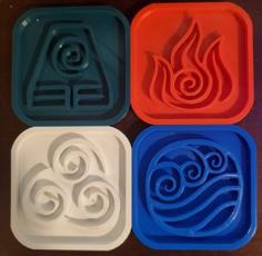 Avatar The Last Airbender Four Nations Coasters 3D Printer Model