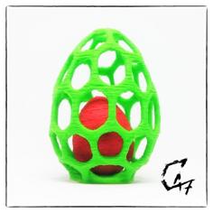 Egg In Egg Cage – Two Colors With Single Extruder 3D Printer Model