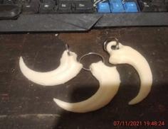 Velociraptor Dinosaur Claw Keychain 3D Printer Model