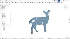 Deer Flexi Keychain 3D Printer Model