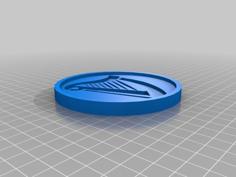 Guinness Harp Round Solid Coaster 3D Printer Model