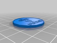 Parametric Coin/Token Maker With Custom Text (I Give Zero *****) 3D Printer Model