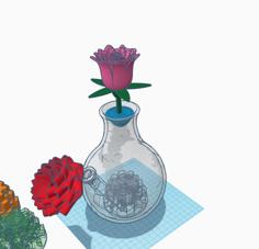 Valentines Day Rose Vase Bong 3D Printer Model