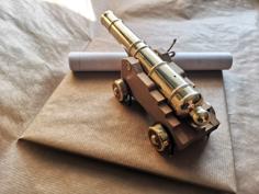 Naval Cannon Replica – Wood/Brass Used 3D Printer Model