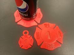 Firefighter Maltese Cross Coaster 3D Printer Model