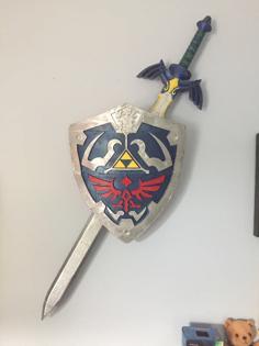 Wall Hanger For Master Sword And Hylian Shield 3D Printer Model