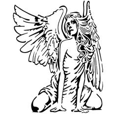 Angel Girl Stencil 2 3D Printer Model