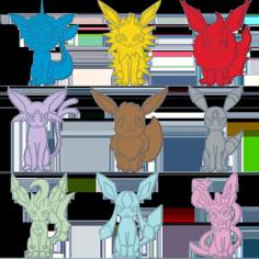 Eevee Family (eeveelutions) 3D Printer Model