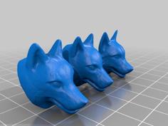 Wolf Heads Scatter Scenery Stone Carved 3D Printer Model