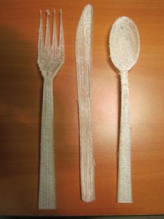 Knife, Spoon, & Fork 3D Printer Model