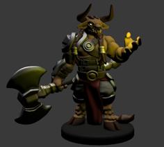 Minotaur Paladin/Fighter/Barbarian Miniature 3D Printer Model