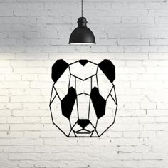 Panda Face Wall Sculpture 2D 3D Printer Model