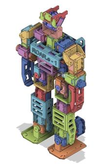 ROAR.e-1 3D Printed (ROBOTIS-OP DARwin-OP) Clone With Affordable Servo 3D Printer Model