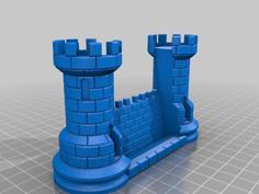 Castle Vertical Business Card Holder 3D Printer Model