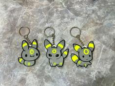 Cute Umbreon Chibi Pokemon Fridge Magnet/Keychain 3D Printer Model