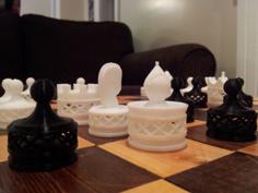 Double Spiraled Chess Set 3D Printer Model