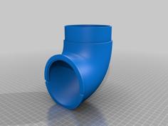 98mm Exhaust Elbow W/Backflow Valve And Flange 3D Printer Model