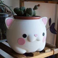 Cute Cat Planter Pot 3D Printer Model