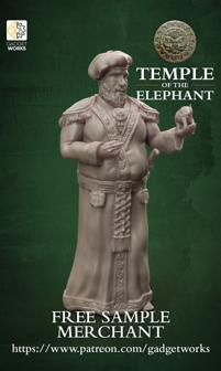 Fat Merchant With Elephant Statuette 3D Printer Model