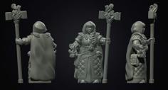 Female Dwarf Mage Priest 3D Printer Model