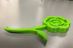 Flat Rose Flower 3D Printer Model