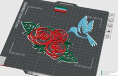 Roses With A Hummingbird 3D Printer Model