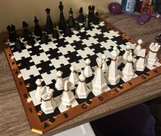 Geometric Minimalist Chess Set 3D Printer Model