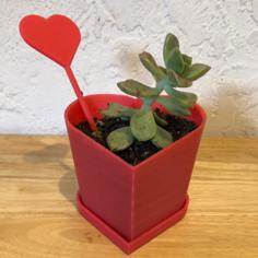 Customizable Tapered Heart Planter/Vessel 3D Printer Model