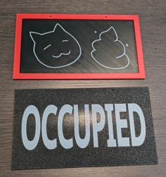 Bee And Puppycat Bathroom Occupied Sign (Multicolor And Height Versions) 3D Printer Model