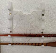 Harry Potter Wand Holder Wall Mounted Display 5 Wands 3D Printer Model