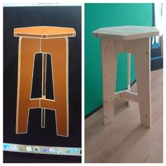 Recycled/reclaimed Wood Hexagonal Stool 3D Printer Model