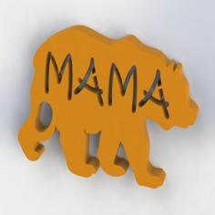 Mama Bear Key Chain 3D Printer Model