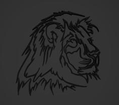 2D Lion Sculpture 3D Printer Model